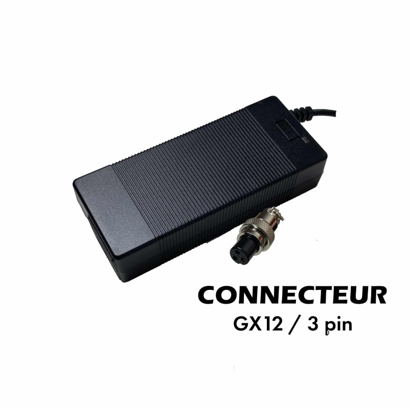 Chargeur 36V-42V / 2A (connecteur GX12-3p 8mm)